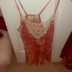 Tie Die & Lace Tank